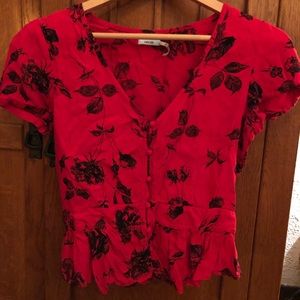 Red rose button up shirt 🌹